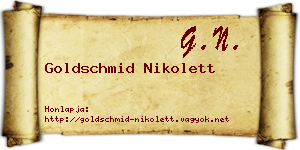 Goldschmid Nikolett névjegykártya